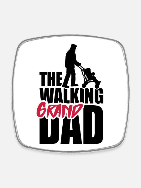 The walking (grand) dad - grandad - Viereckiger Kühlschrankmagnet - Weiß