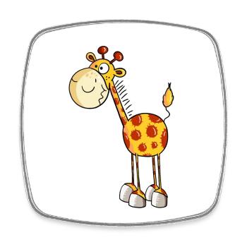 Funny Giraffe - Giraffes - Cartoon - Animal - Square fridge magnet - white - Front