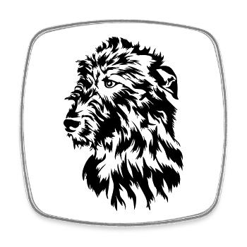 Irish Wolfhound head - Square fridge magnet - white - Front