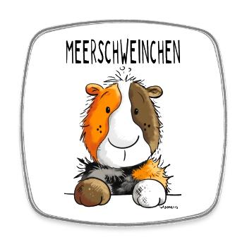 Meerschweinchen - Wutzchen - Comic - Tiere - Viereckiger Kühlschrankmagnet - Weiß - Vorne