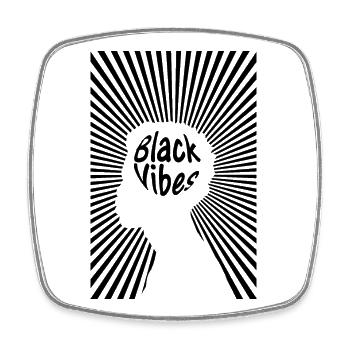 poster black vibes music r & b soul disco dj dance - Square fridge magnet - white - Front