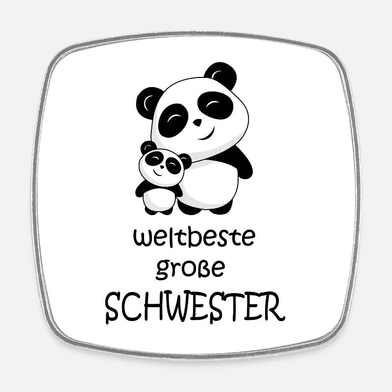 weltbeste große Schwester - Viereckiger Kühlschrankmagnet - Weiß