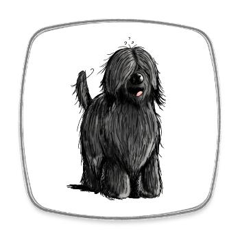 Knuffiger Briard - Berger de Brie - Briarden - Viereckiger Kühlschrankmagnet - Weiß - Vorne