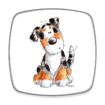 Süßer Australian Shepherd - Aussie - Geschenk - Viereckiger Kühlschrankmagnet - Weiß - Vorne
