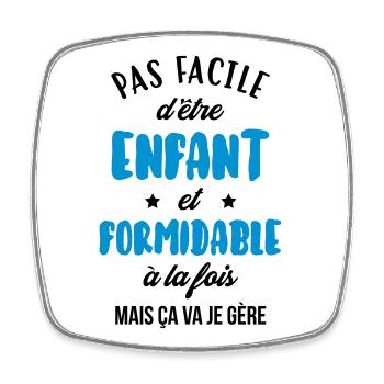 Enfant - Famille - Bébé - Noël - Ado - Humour - Square fridge magnet - white - Front