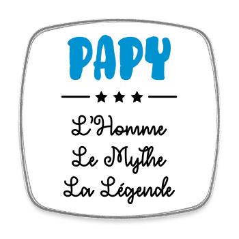 Papy Papi Grand-Père Retraite famille - Magnet carré - blanc - Devant
