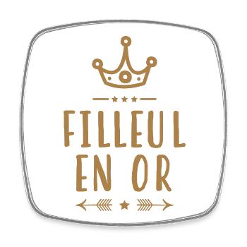 Parrain / Marraine / Filleule / Filleul / Baptême - Magnet carré - blanc - Devant