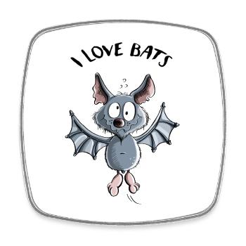 I Love Bats - Fledermaus - Fledermäuse - Viereckiger Kühlschrankmagnet - Weiß - Vorne