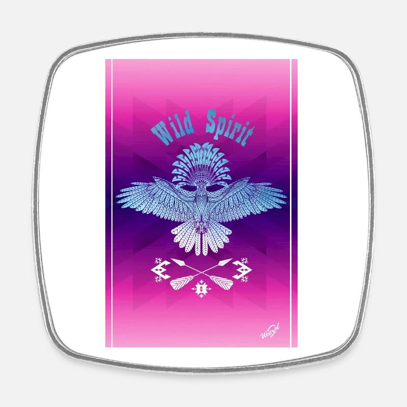 wild spirit POSTER - Square fridge magnet - white