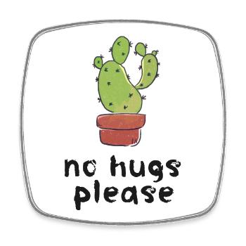 No Hugs Please Kaktus Cute Geschenk - Viereckiger Kühlschrankmagnet - Weiß - Vorne