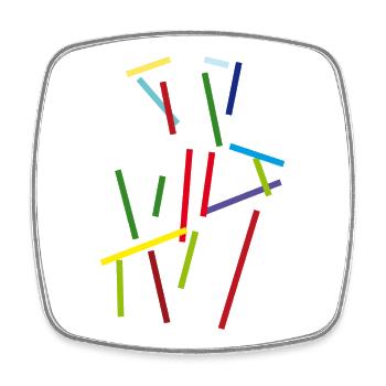 Colors Strokes - Lines Game - Square fridge magnet - white - Front