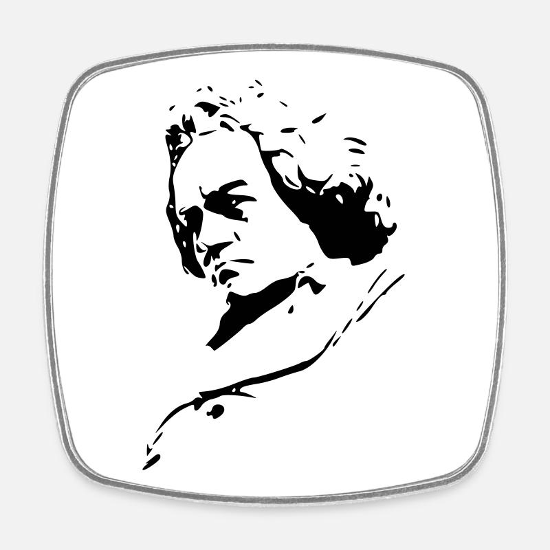 Beethoven - Square fridge magnet - white