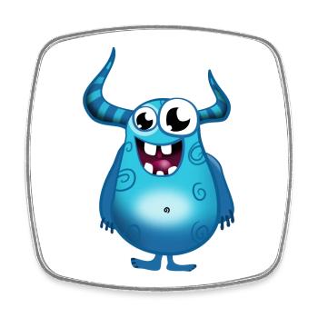 Monster - Viereckiger Kühlschrankmagnet - Weiß - Vorne