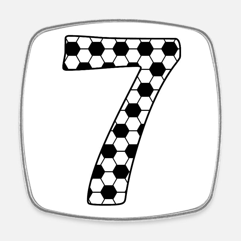 7 - Square fridge magnet - white