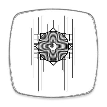 Abstract Gemoetric Art Deco Ringel Design - Square fridge magnet - white - Front