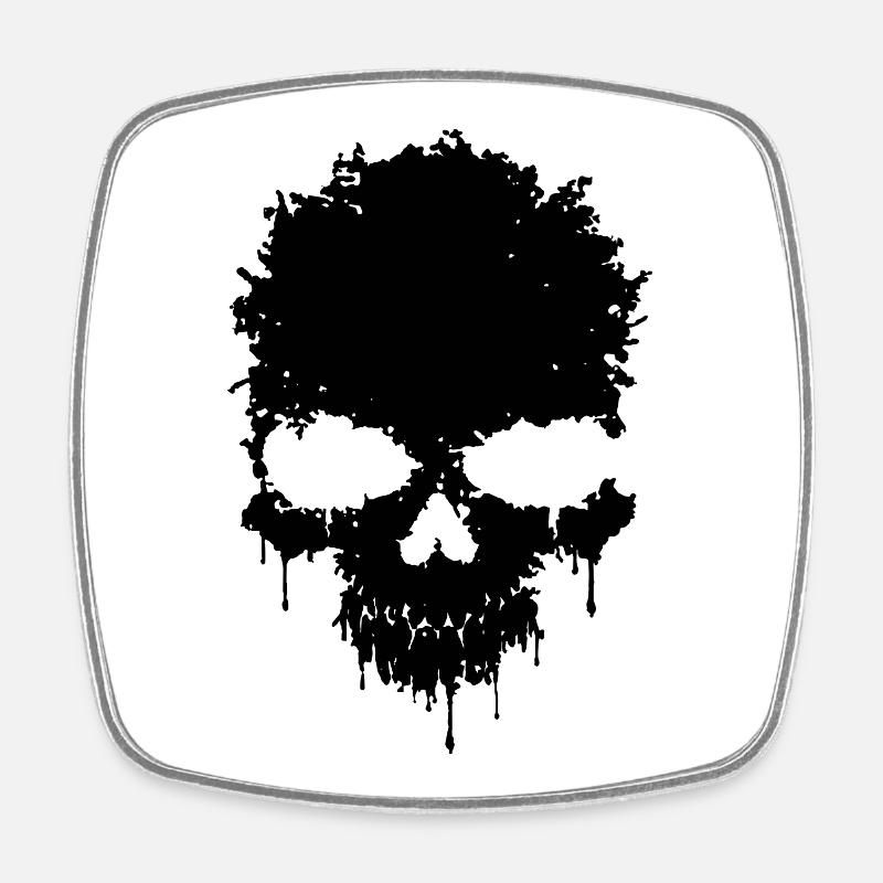 Schädel-Grunge - Viereckiger Kühlschrankmagnet - Weiß