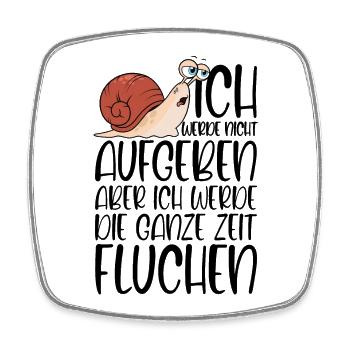 Joggen Spruch Schnecke nicht aufgeben aber fluchen - Viereckiger Kühlschrankmagnet - Weiß - Vorne