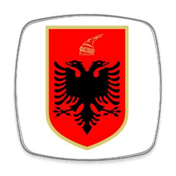 Aufkleber Wappen Albanien Geschenkidee Shqiperia - Viereckiger Kühlschrankmagnet - Weiß - Vorne
