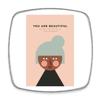 YOU ARE BEAUTIFUL - Viereckiger Kühlschrankmagnet - Weiß - Vorne