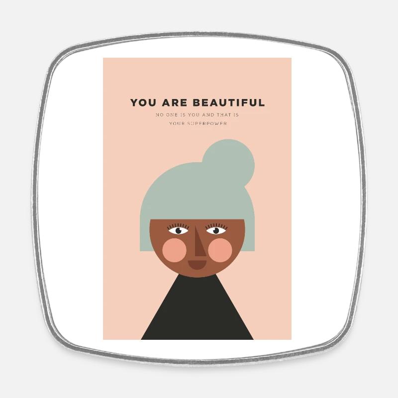 YOU ARE BEAUTIFUL - Square fridge magnet - white