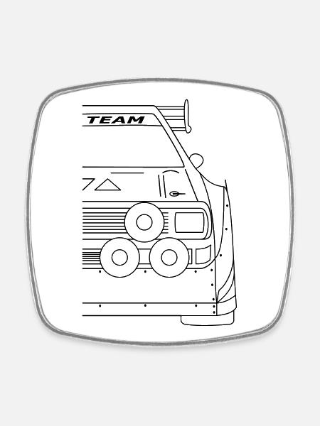 Rally S1 E2 Sport Quattro Front - Square fridge magnet - white