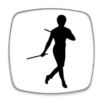 Bruce Lee Kung Fu Escrima Schattenfigur - Viereckiger Kühlschrankmagnet - Weiß - Vorne