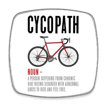 Crimson Line Bike Art - Square fridge magnet - white - Front