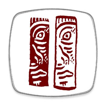 Visages 2 en 1 - Magnet carré - blanc - Devant