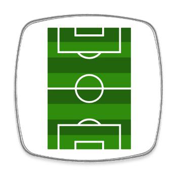 Terrain de football - Magnet carré - blanc - Devant