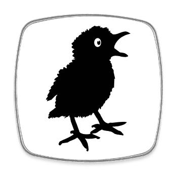 Chick Küken Piepser Vogel Schatten - Viereckiger Kühlschrankmagnet - Weiß - Vorne