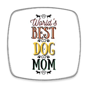 World's Best Dog Mom - Viereckiger Kühlschrankmagnet - Weiß - Vorne