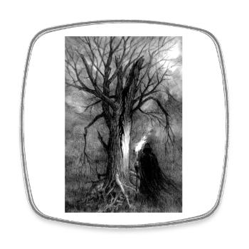 TREE - Square fridge magnet - white - Front