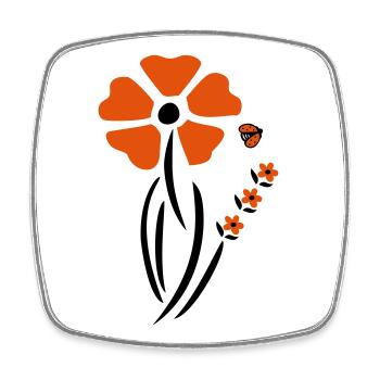 Spring with ladybug - Square fridge magnet - white - Front