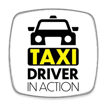 Taxi - Viereckiger Kühlschrankmagnet - Weiß - Vorne