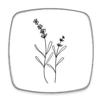 Floral Lavender - Square fridge magnet - white - Front
