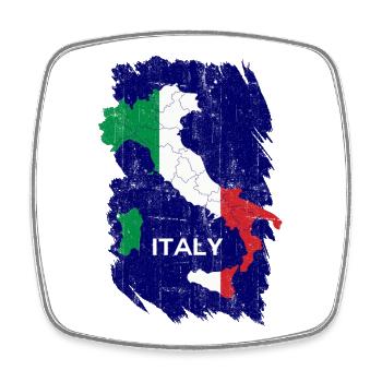 Karte der italienischen Flagge - Viereckiger Kühlschrankmagnet - Weiß - Vorne