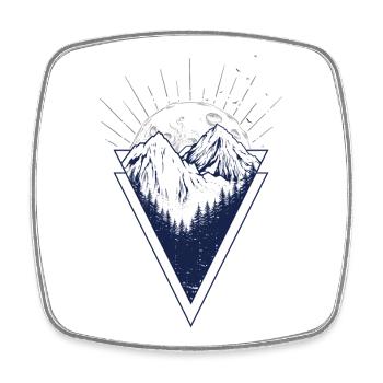 Moonlit Peaks Triangle - Square fridge magnet - white - Front