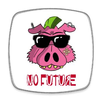 Punk Pig - Square fridge magnet - white - Front
