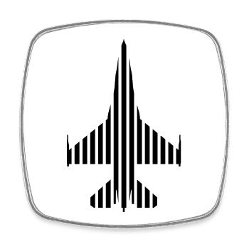 F-16 Viper / Fighting Falcon jet fighter / F16 - Square fridge magnet - white - Front