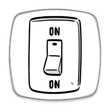 Switch ON Cool Humor Funny Motivation - Square fridge magnet - white - Front