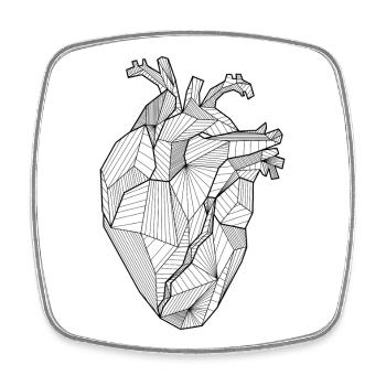 Heart - Square fridge magnet - white - Front