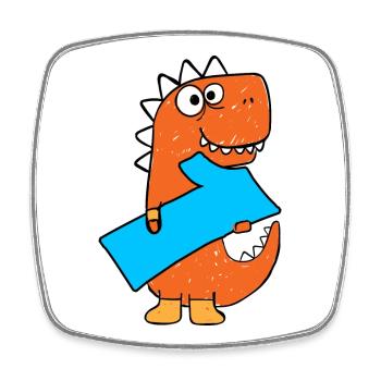 Dino 1st Birthday Gift Dinosaur - Square fridge magnet - white - Front