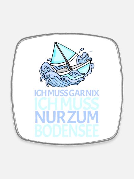 Bodensee - Viereckiger Kühlschrankmagnet - Weiß