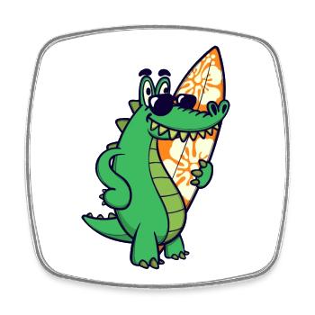 Cool Tier Krokodil - Viereckiger Kühlschrankmagnet - Weiß - Vorne
