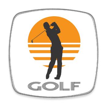 Le golf - Magnet carré - blanc - Devant