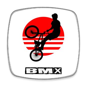 Le BMX - Magnet carré - blanc - Devant