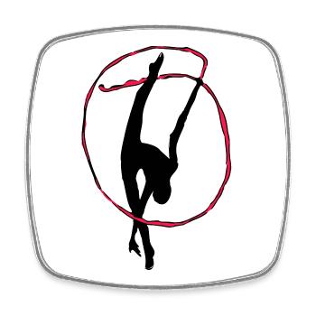 Gymnastique rythmique - Magnet carré - blanc - Devant
