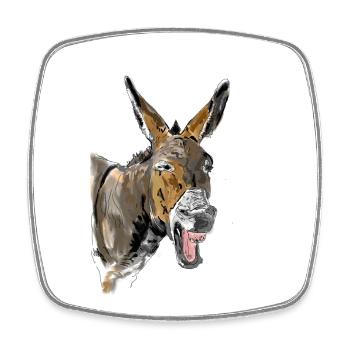 Esel Donkey Âne - Viereckiger Kühlschrankmagnet - Weiß - Vorne