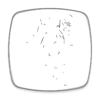 Poils de chat partout - Magnet carré - blanc - Devant