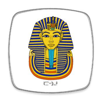 Toutankhamon - Pharaon d'Égypte - Magnet carré - blanc - Devant